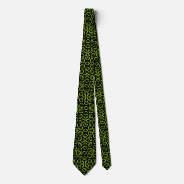 Jewels - Black and Martian Green Neck Tie (Front)