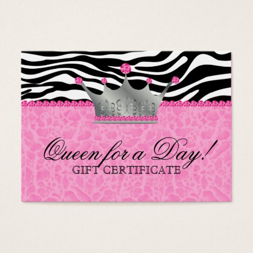 Jewels Crown Zebra leopard Lace Pink Appointment Business Card