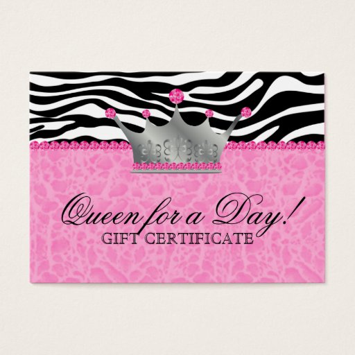 Customizable Jewels Crown Zebra leopard Lace Pink Appointment Business Card
