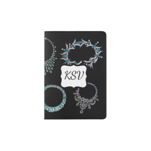 Jewels Custom Monogram Passport Holder