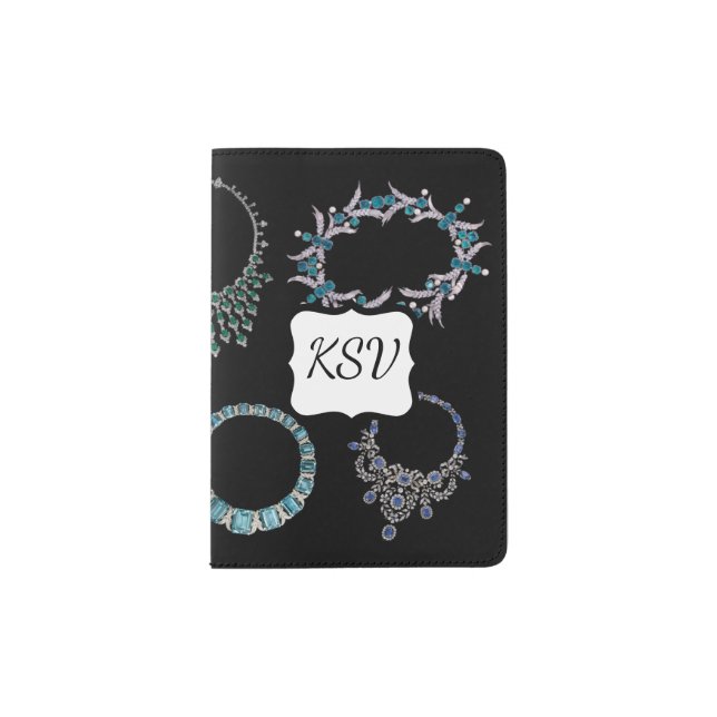 Jewels Custom Monogram Passport Holder (Front)