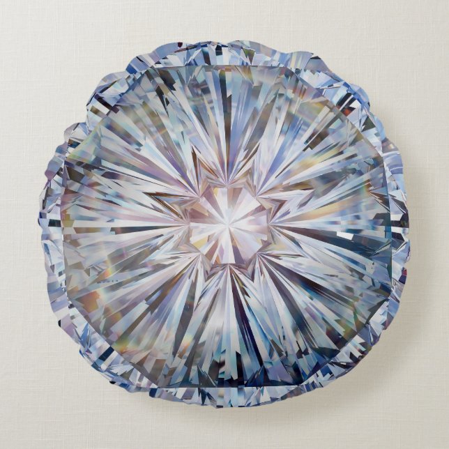 Jewels flower gemstone Diamond  Round Pillow (Front)