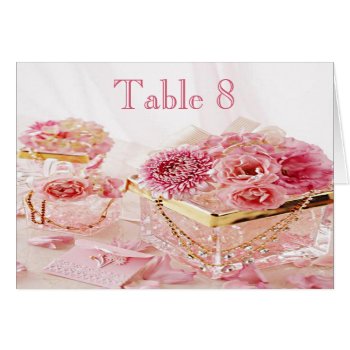 Jewels  Flowers & Boxes Wedding Table Number Card by AJ_Graphics at Zazzle