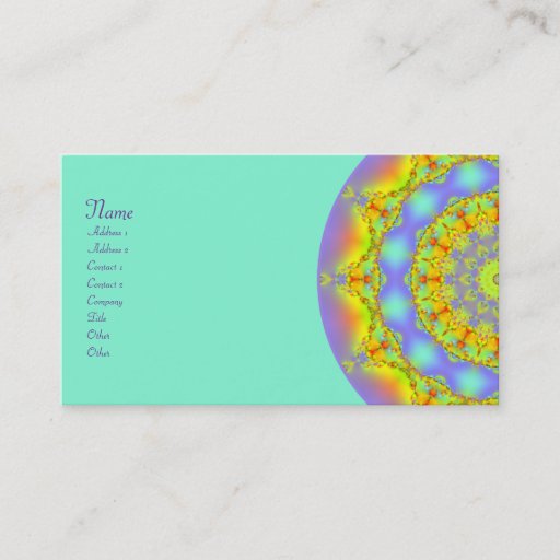 Customizable Jewels Fractal Kaleidoscope Business Card Template