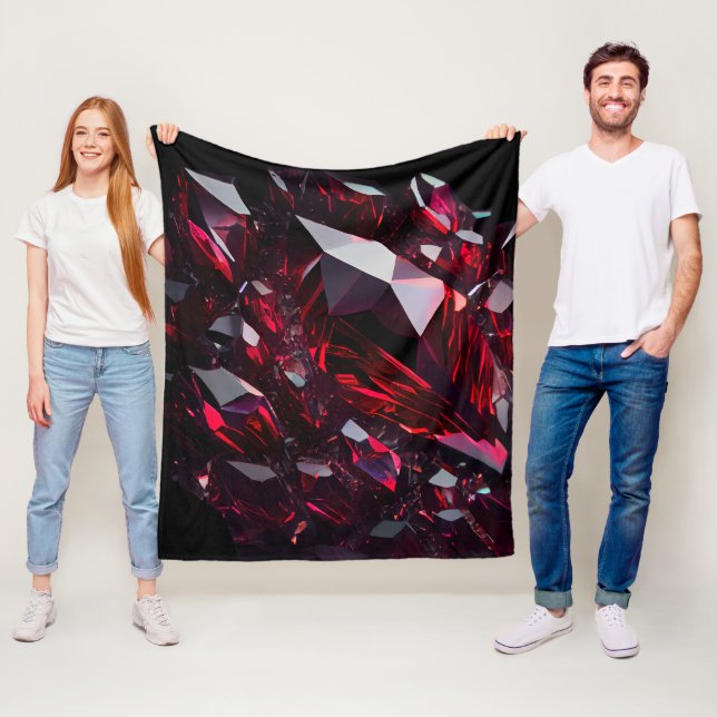 Jewels Gemstone Ruby Crystal Fleece Blanket (In Situ)