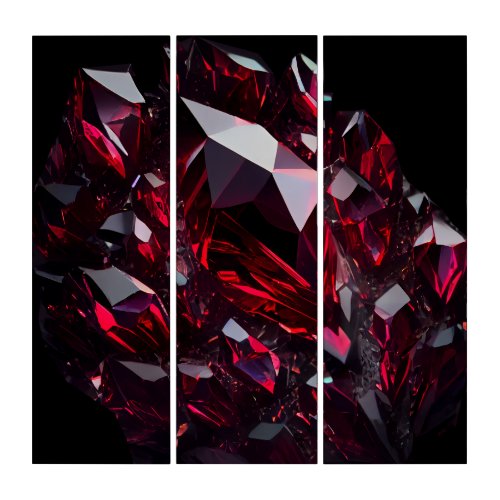 Jewels Gemstone Ruby Wall Print Triptych