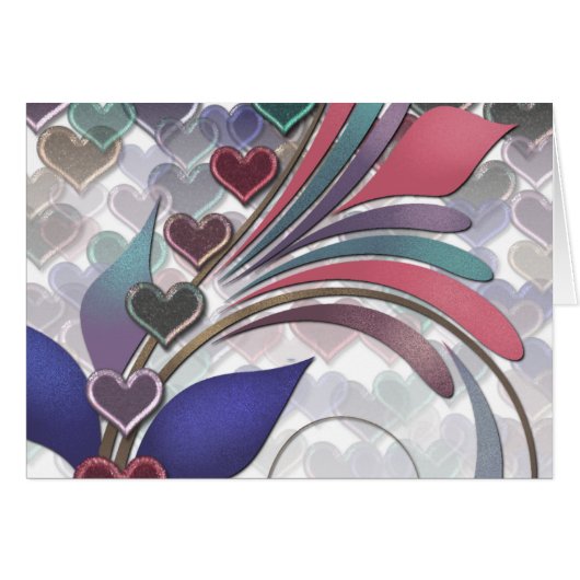 Jewels Hearts Card (Blank) (Front Horizontal)