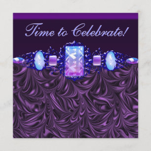 Jewels Lavender Purple Birthday Party Invitation