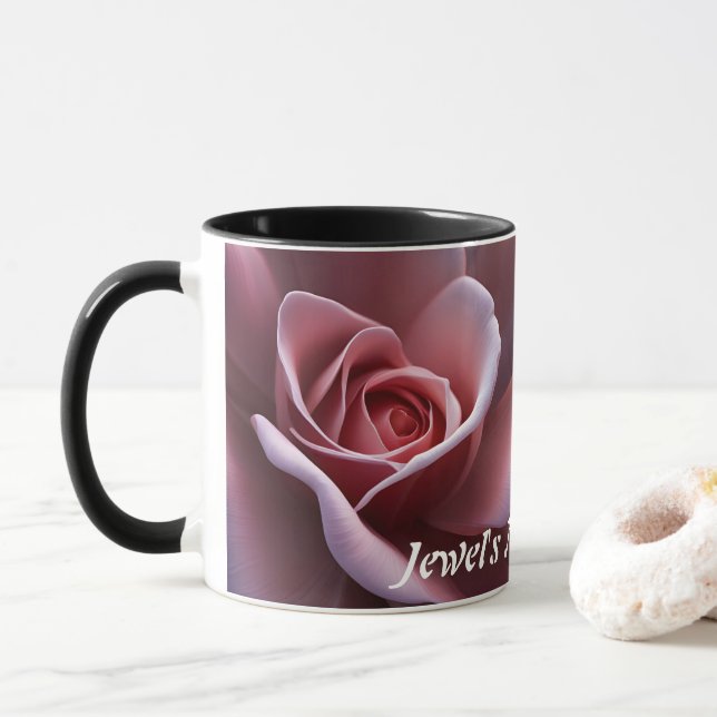 Jewel's Morning Tea Personalized Customizable Mug (With Donut)