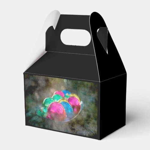 Jewels of the Forest Christmas Ornaments on Black Favor Boxes