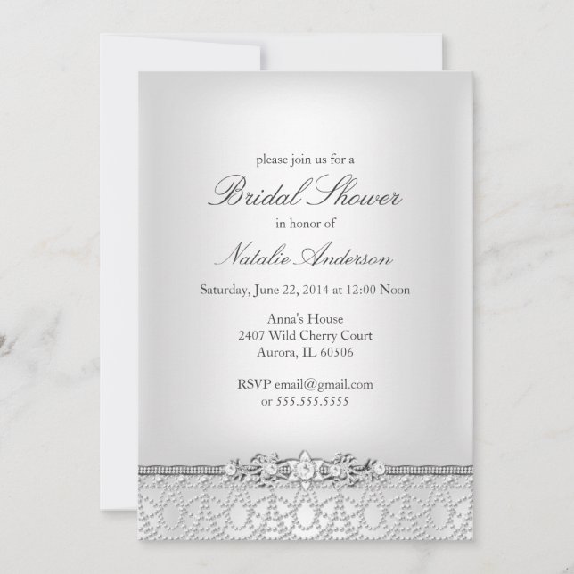 Jewels & Pearls Bridal Shower Invitation (Front)