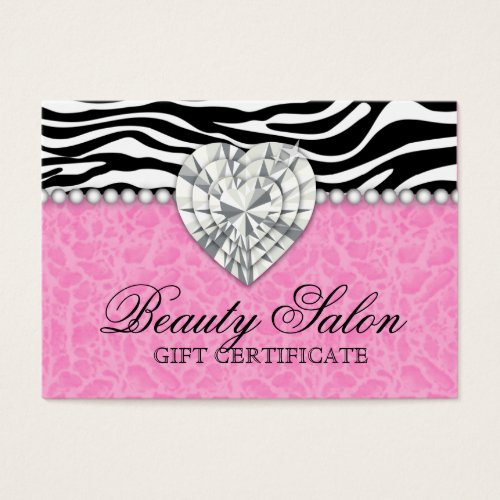 Jewels Pearls Zebra leopard Lace Pink Gift Card Business Card Templates