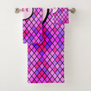 Jeweltone Diamonds Personalized Bath Towel Set