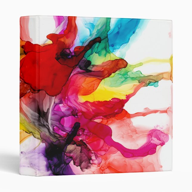 Jeweltone Prism - Watercolor 3 Ring Binder (Front/Spine)