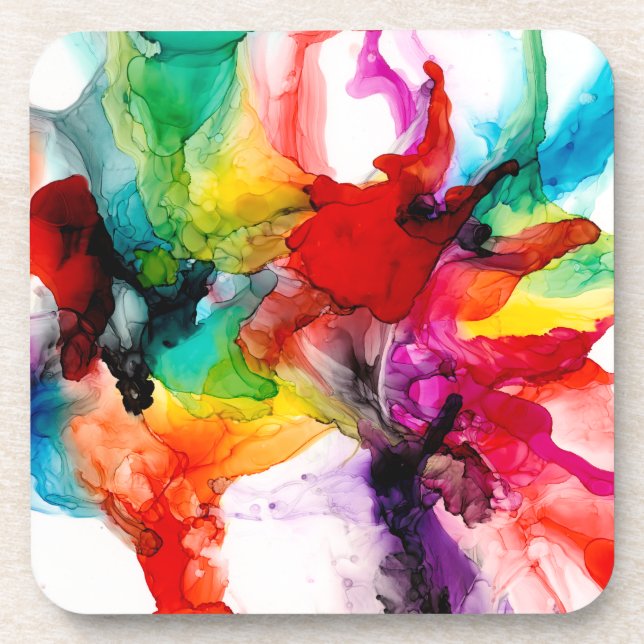 Jeweltone Prism - Watercolor Beverage Coaster (Front)