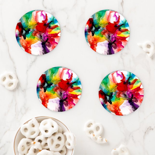 Jeweltone Prism - Watercolor Coaster Set (In Situ)