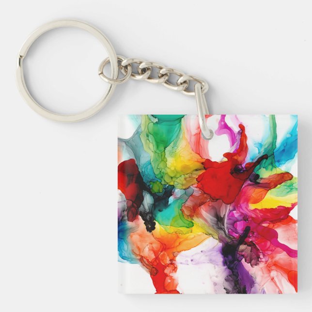 Jeweltone Prism - Watercolor Keychain (Front)