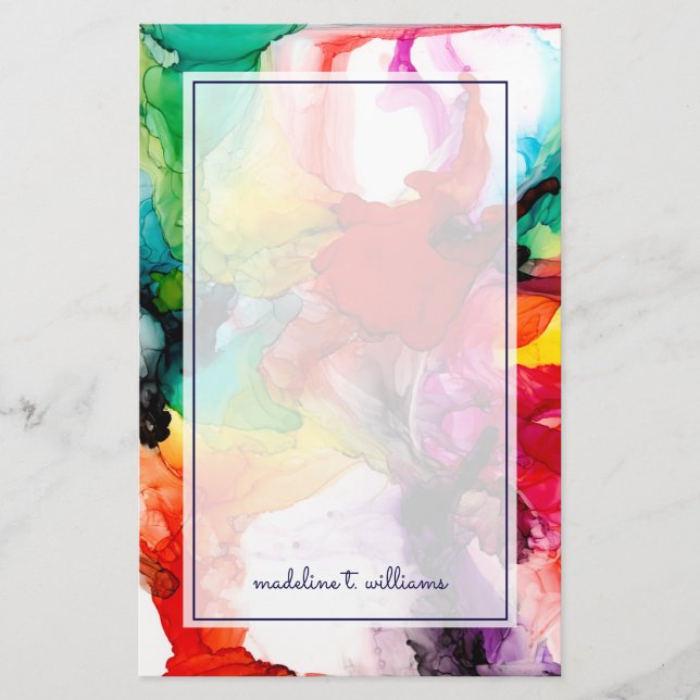Jeweltone Prism - Watercolor Stationery (Front)