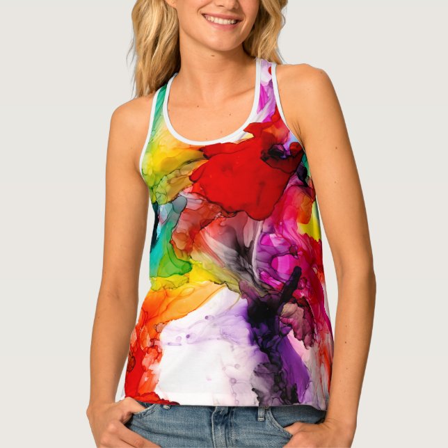 Jeweltone Prism - Watercolor Tank Top (Front)
