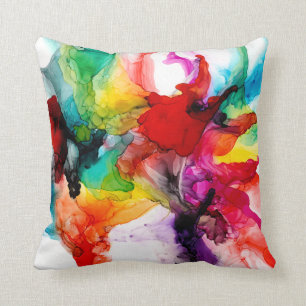 Jeweltone Prism - Watercolor Throw Pillow