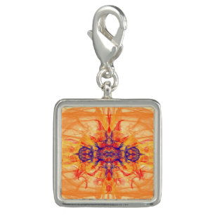 JEWERLY - Orange Smoke - Fractal Art - Charm