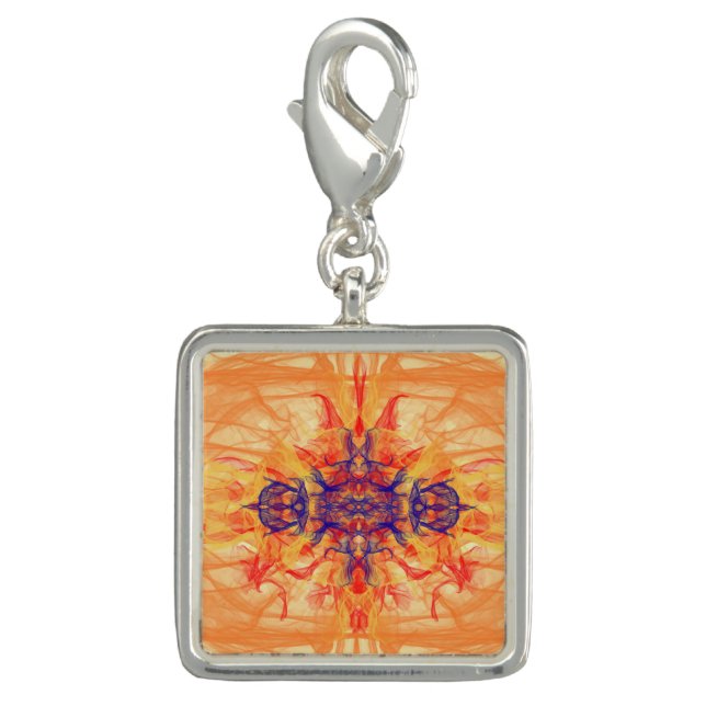 JEWERLY - Orange Smoke - Fractal Art - Charm (Front)