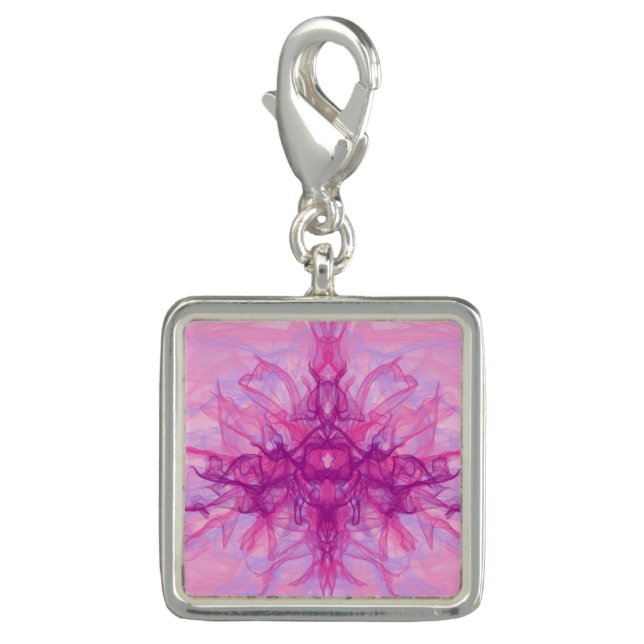 JEWERLY - Orange Smoke - Fractal Art - Charm (Front)