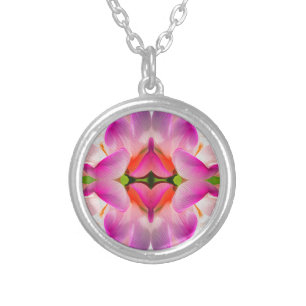 JEWERLY - Purple Flower - Silver Plated Necklace