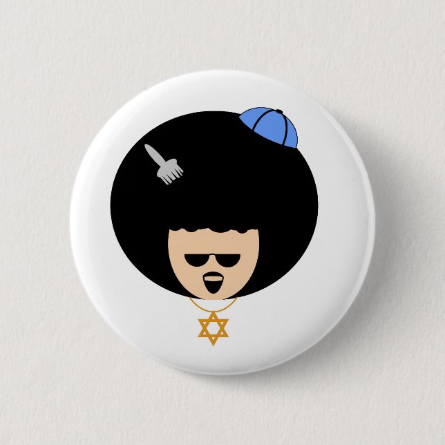 Jewfro Pinback Button (Front)
