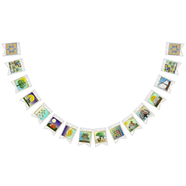 Jewish 12 Tribe Of Israel Flags bunting banner (All)