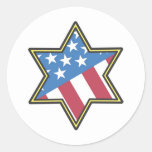 Jewish American Gifts For Hanukkah Classic Round Sticker at Zazzle