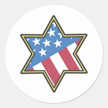 Jewish American Gifts For Hanukkah Classic Round Sticker by HanukkahGifts at Zazzle