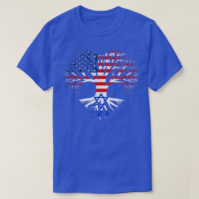 Jewish American Grown Half Jew Ish Heart Israel He T-Shirt (Design Front)