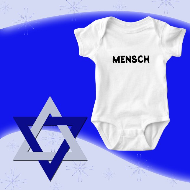 Jewish Baby Boy Gift, Yiddish MENSCH  Bodysuit (Creator Uploaded)