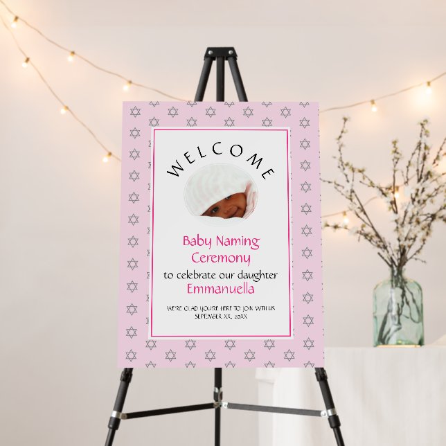 Jewish Baby Naming | Simchat Bat | Photo | Pink Foam Board (In Situ (Stand))