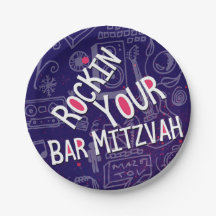 Jewish Bar Mitzvah Decorations-Paper Plates