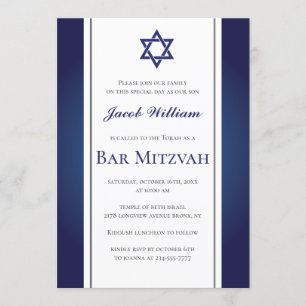 Jewish Bar Mitzvah Personalized Invitation