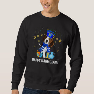 Jewish Beagle Dog Menorah Hat Happy Chanukah Hanuk Sweatshirt