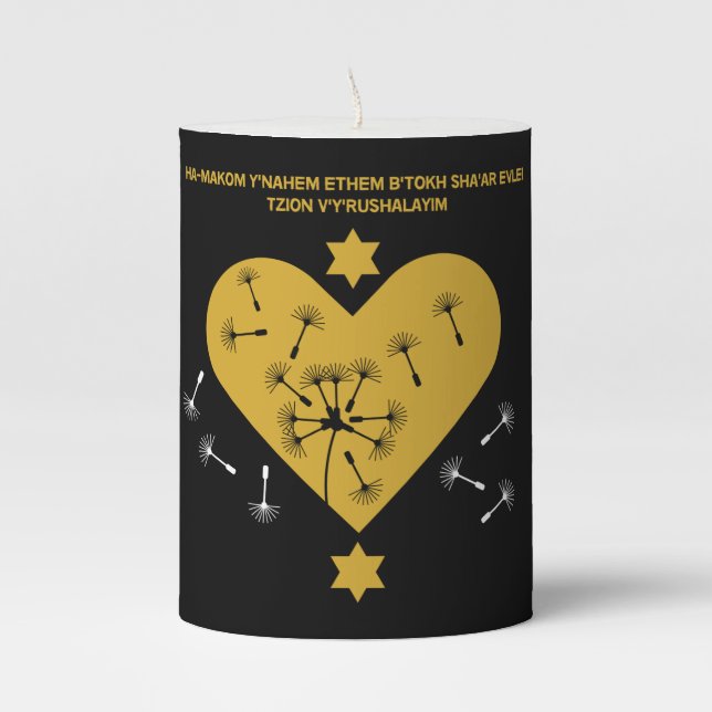 Jewish bereavement And Loss Card Unity Candle Set (Front)