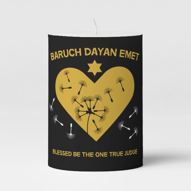 Jewish bereavement And Loss Pillar Candle (Front)