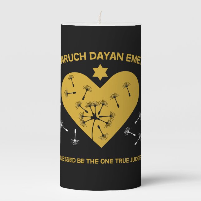 Jewish bereavement And Loss Pillar Candle (Front)