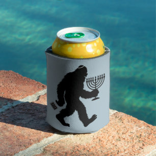 Jewish Bigfoot Hanukkah Chanukah Humor Hilarious  Can Cooler