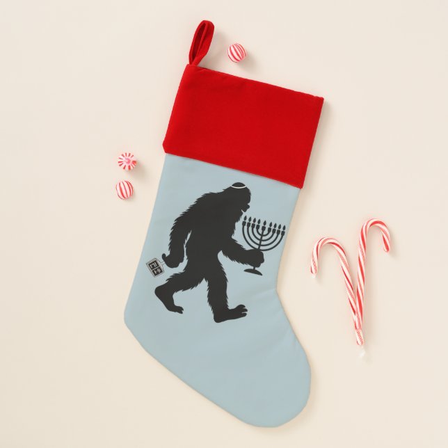 Jewish Bigfoot Hanukkah Chanukah Humor Hilarious  Christmas Stocking (Front)
