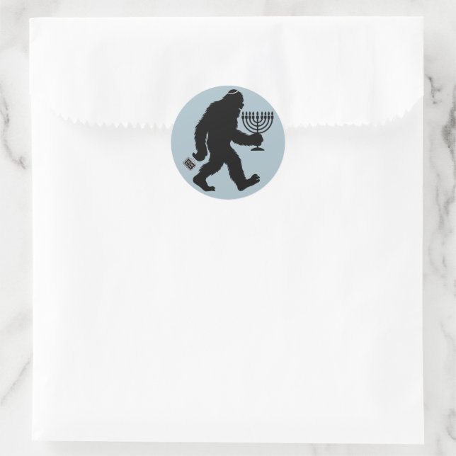 Jewish Bigfoot Hanukkah Chanukah Humor Hilarious  Classic Round Sticker (Bag)