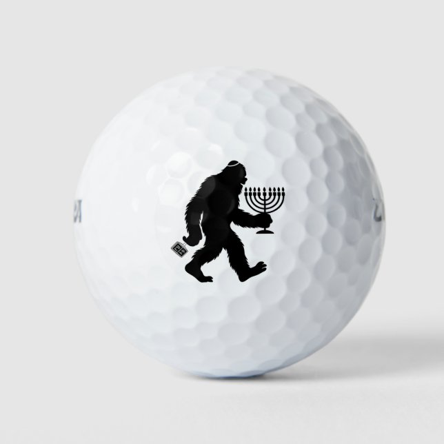 Jewish Bigfoot Hanukkah Chanukah Humor Hilarious  Golf Balls (Front)