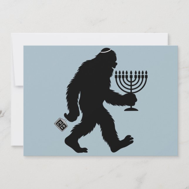 Jewish Bigfoot Hanukkah Chanukah Humor Hilarious  Holiday Card (Front)