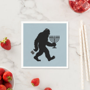 Jewish Bigfoot Hanukkah Chanukah Humor Hilarious  Napkins