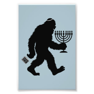 Jewish Bigfoot Hanukkah Chanukah Humor Hilarious  Photo Print