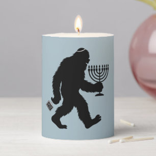 Jewish Bigfoot Hanukkah Chanukah Humor Hilarious  Pillar Candle