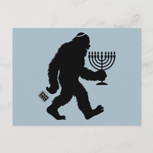 Jewish Bigfoot Hanukkah Chanukah Humor Hilarious  Postcard (Front)